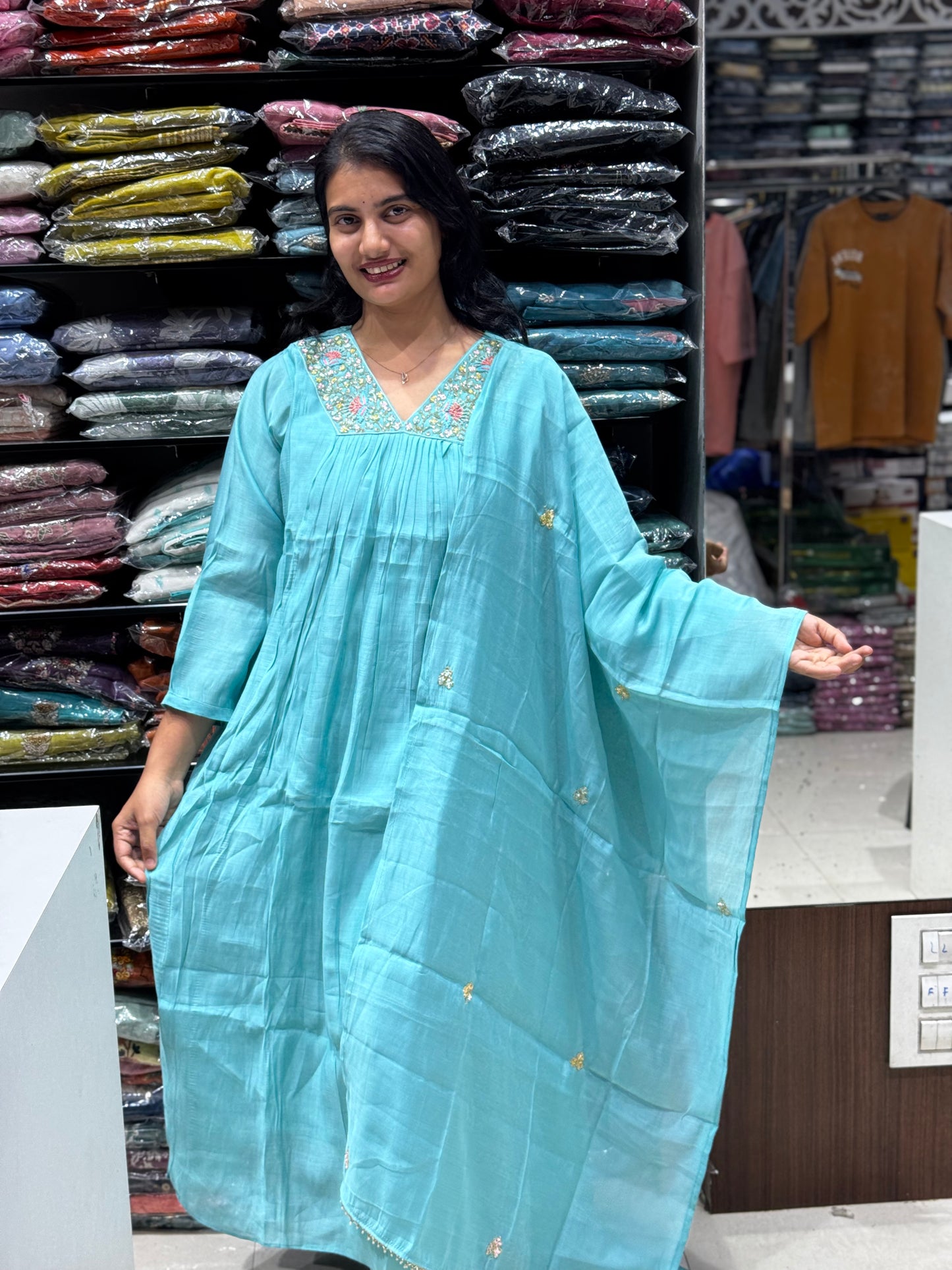 K111 Mulchanderi three piece suit set