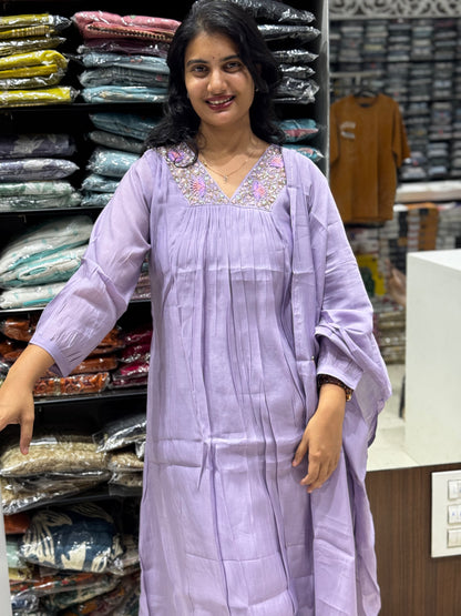 K111 Mulchanderi three piece suit set