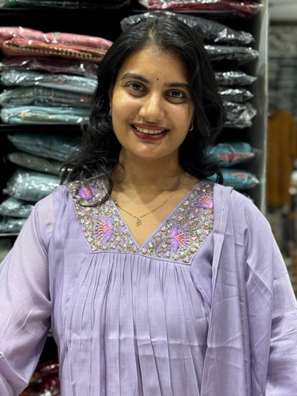 K111 Mulchanderi three piece suit set