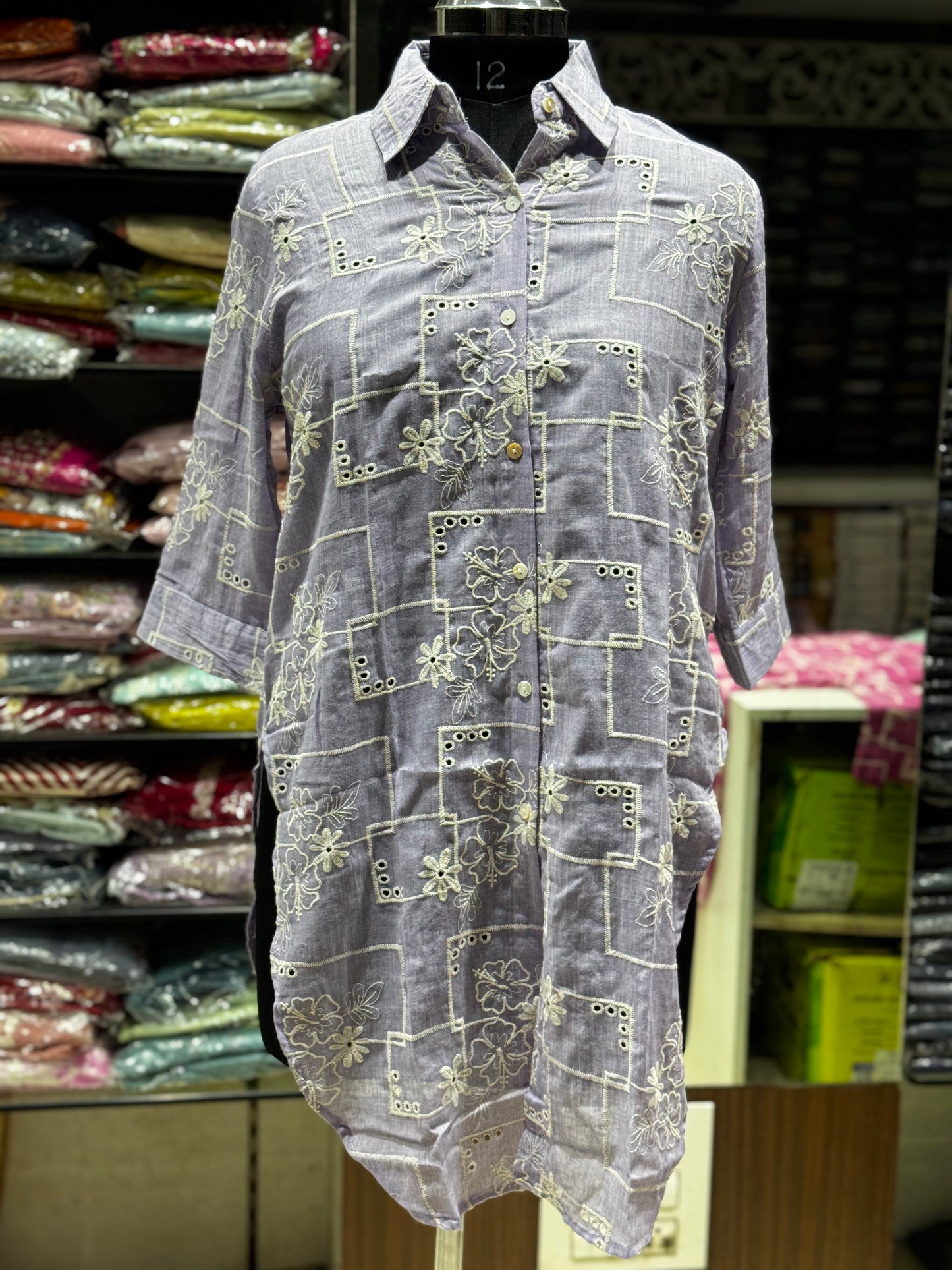 SH8 COTTON CHIKINARI SHIRT STYLE TUNIC