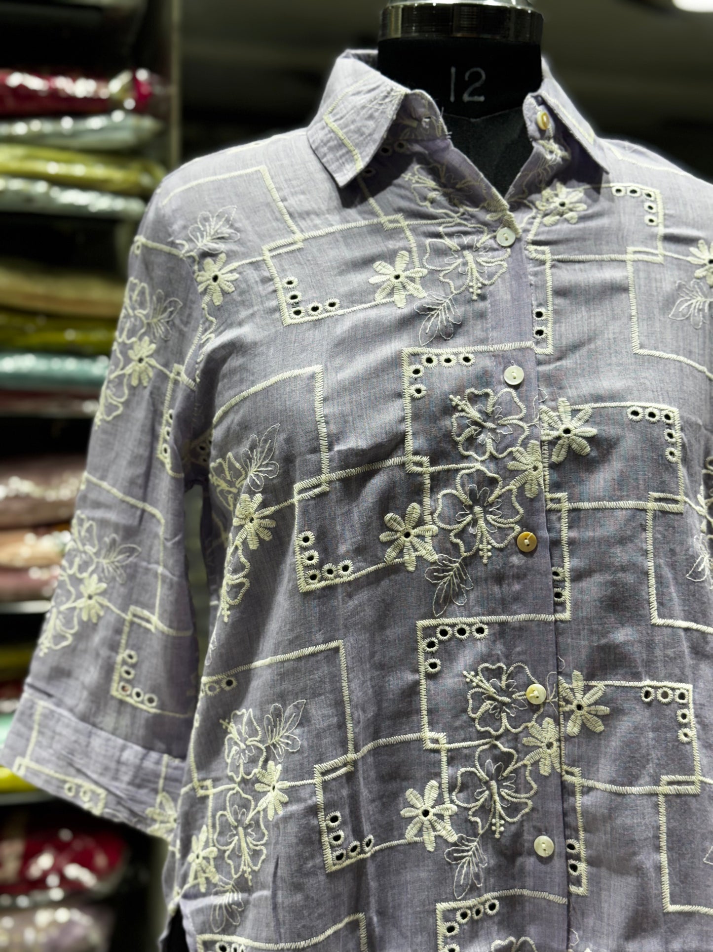 SH8 COTTON CHIKINARI SHIRT STYLE TUNIC