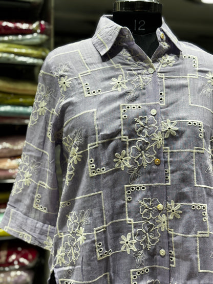 SH8 COTTON CHIKINARI SHIRT STYLE TUNIC