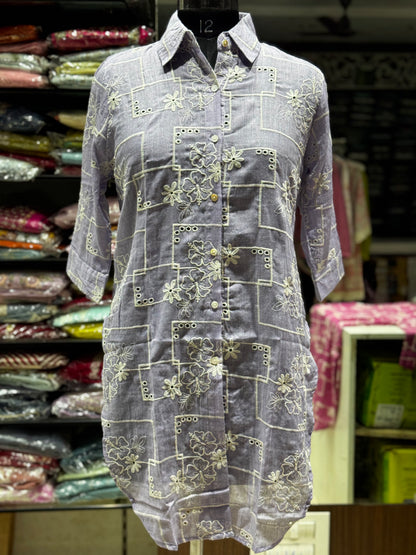 SH8 COTTON CHIKINARI SHIRT STYLE TUNIC