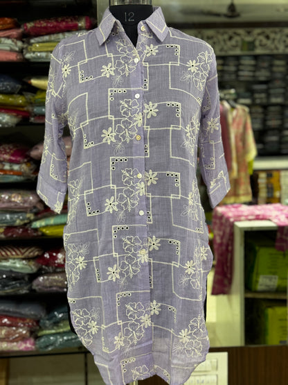 SH8 COTTON CHIKINARI SHIRT STYLE TUNIC