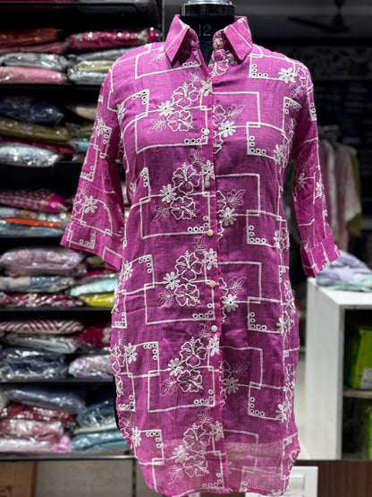 SH8 COTTON CHIKINARI SHIRT STYLE TUNIC