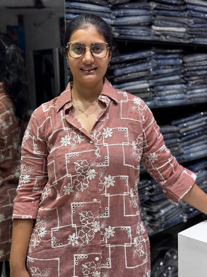 SH8 COTTON CHIKINARI SHIRT STYLE TUNIC