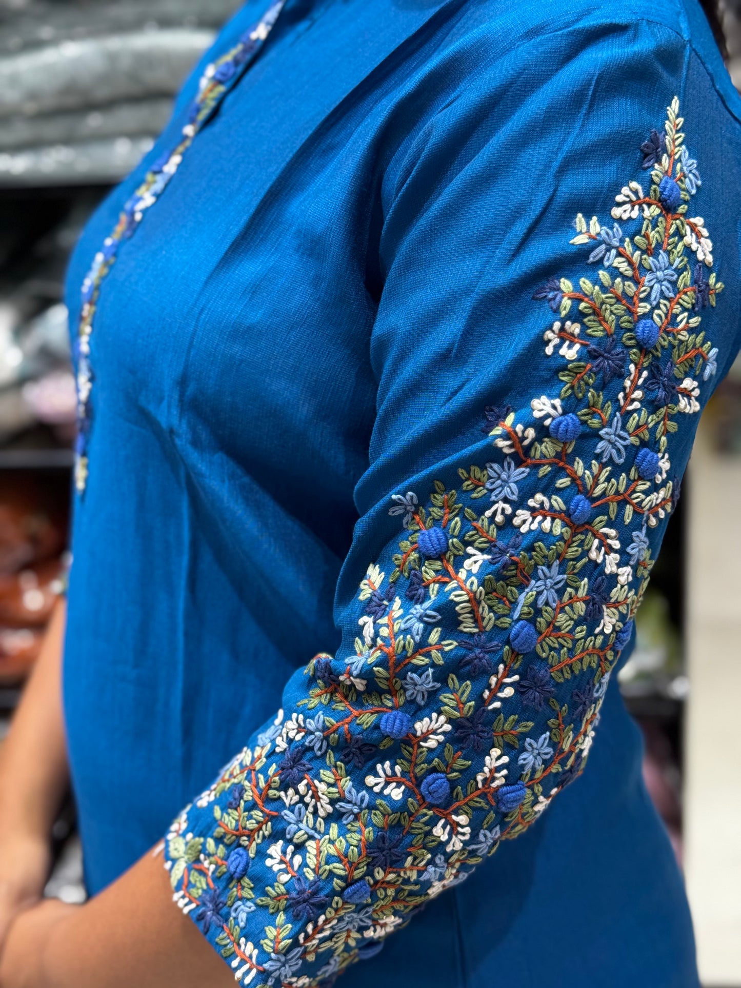 T20 VATICAN SILK HANDWORK KURTI TOP