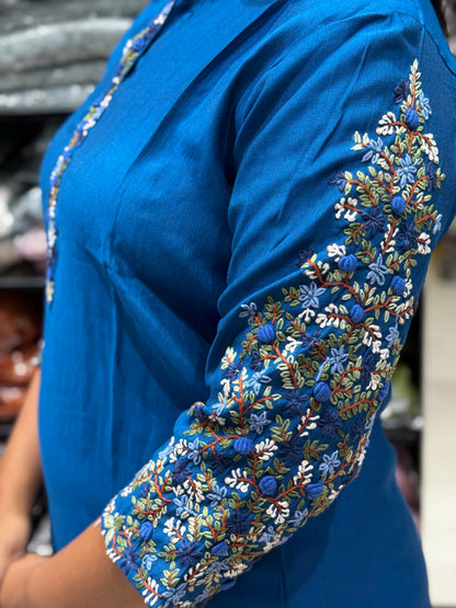 T20 VATICAN SILK HANDWORK KURTI TOP