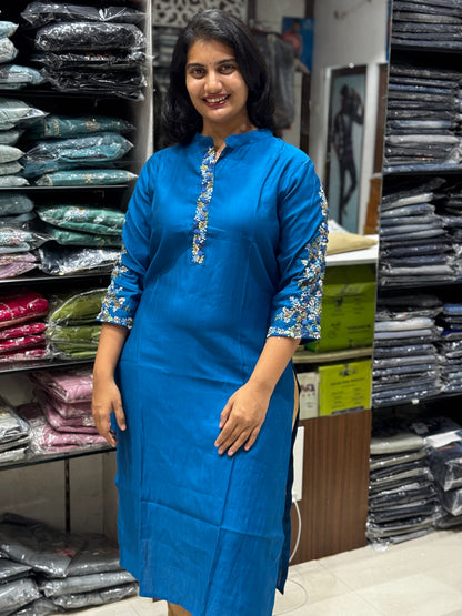 T20 VATICAN SILK HANDWORK KURTI TOP