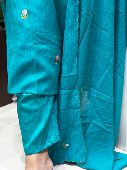 K134 SLUBSILK KNOT WORK SUIT SET