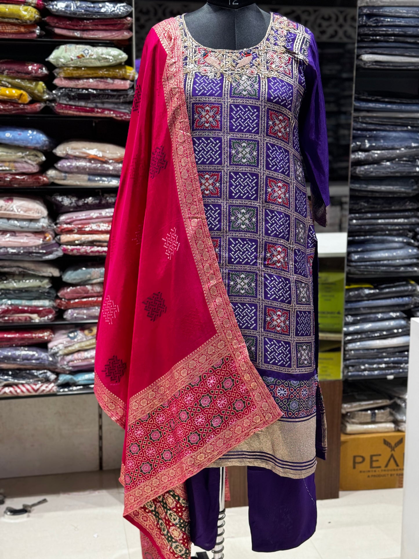 K191 Benaras georgette three 3pc suit set