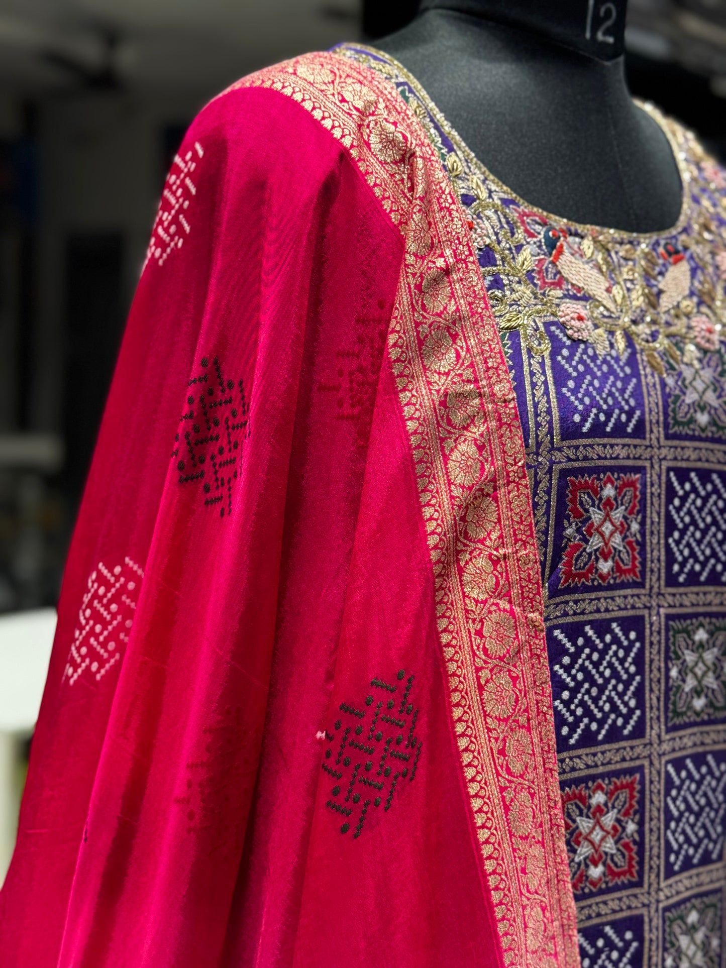 K191 Benaras georgette three 3pc suit set
