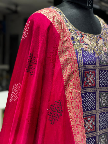 K191 Benaras georgette three 3pc suit set