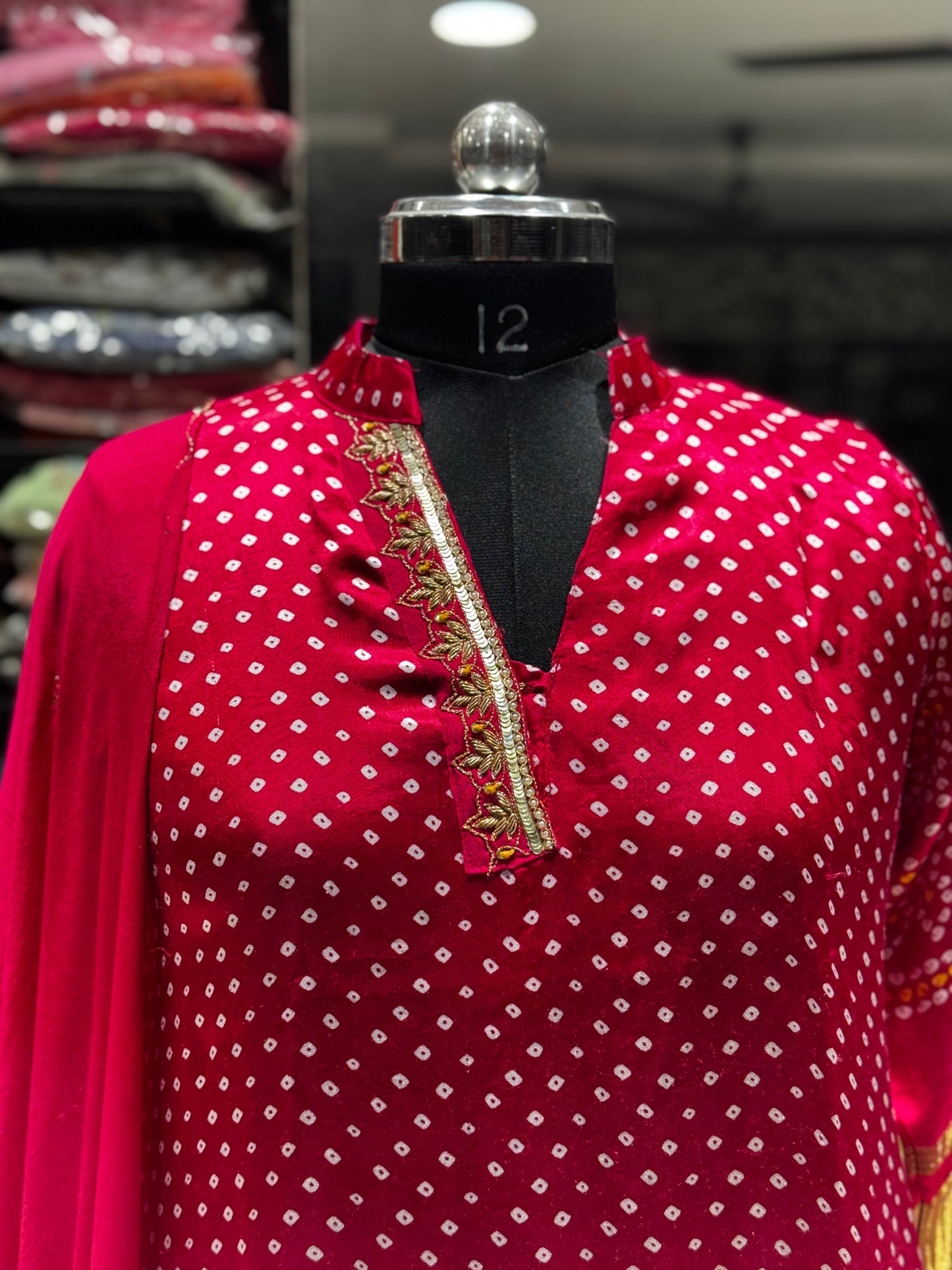 K192 PINK Gaji silk three piece suit set