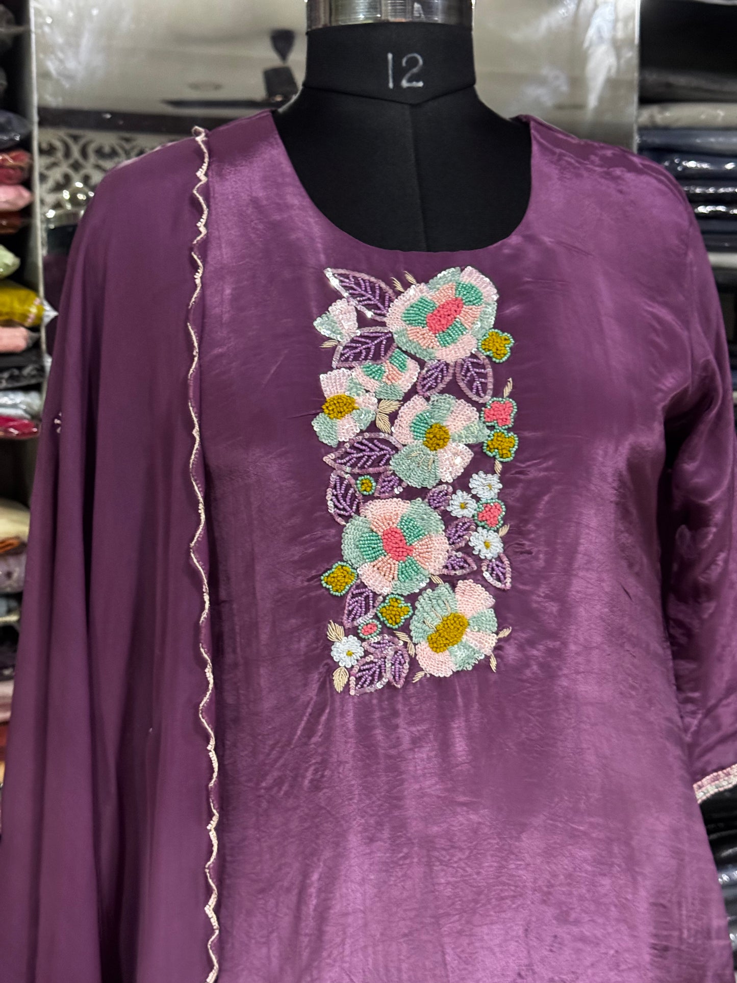 K193 PURPLE CHINON SILK 3PC SET