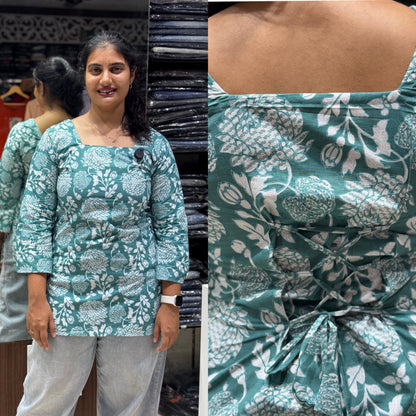 SH5 CORSET BACK COTTON SHORT KURTI