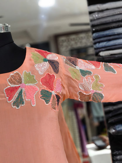 IN11 Chinon Silk Light Peach Cord Set