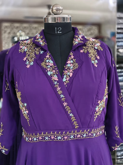 IN6 Indo western purple frock