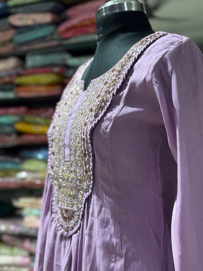 K194 3pice kurti set Lavender