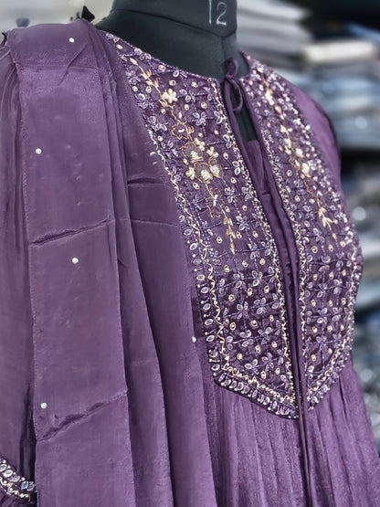 IN 8 Indo-western Dark Purple Plazo Dress
