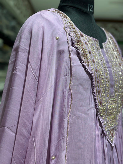 K194 3pice kurti set Lavender