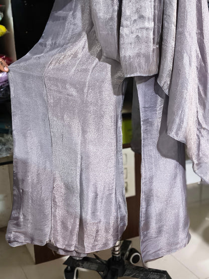 IN13 Indo-western Cord Set Grey Colour