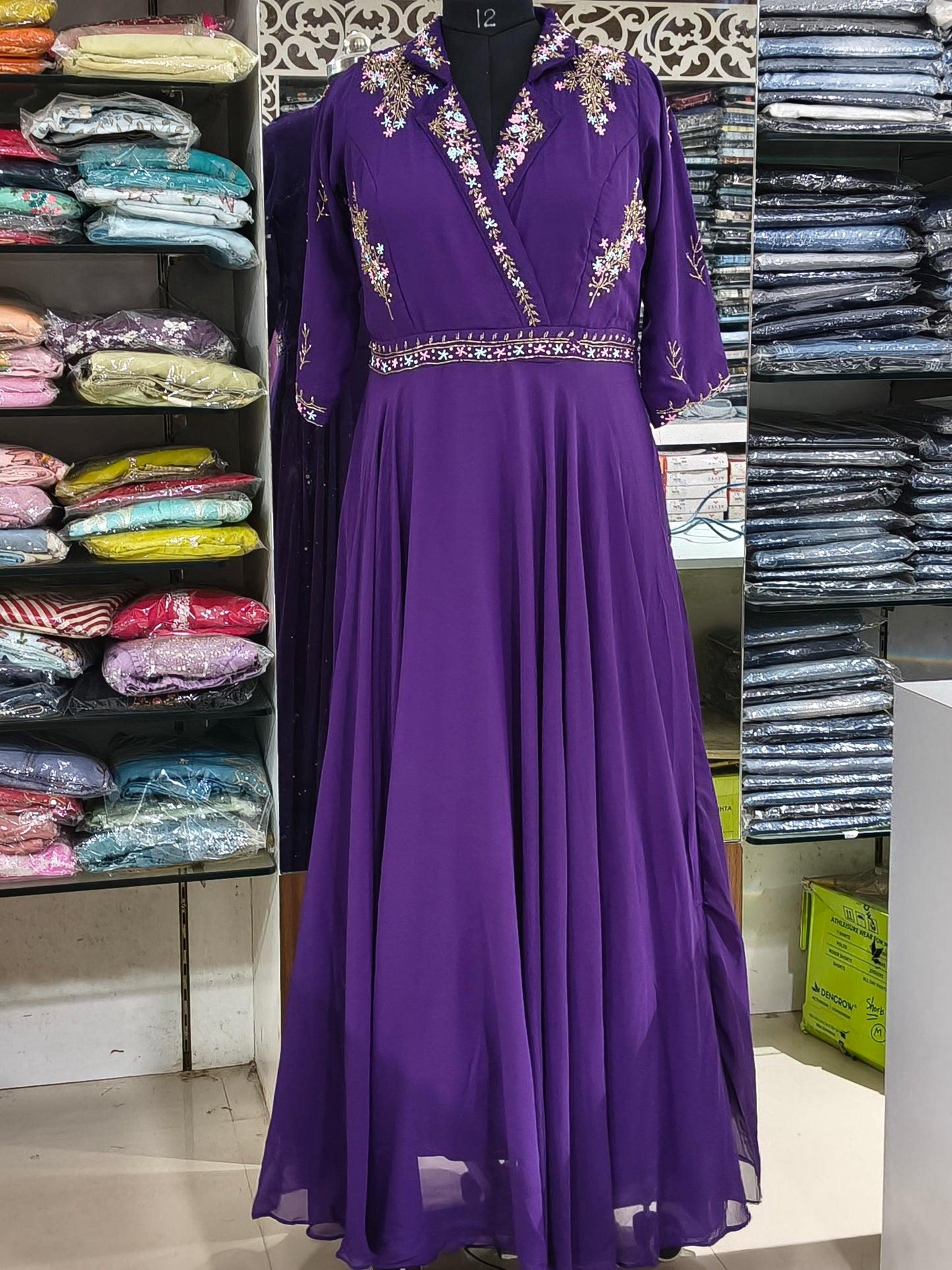 IN6 Indo western purple frock