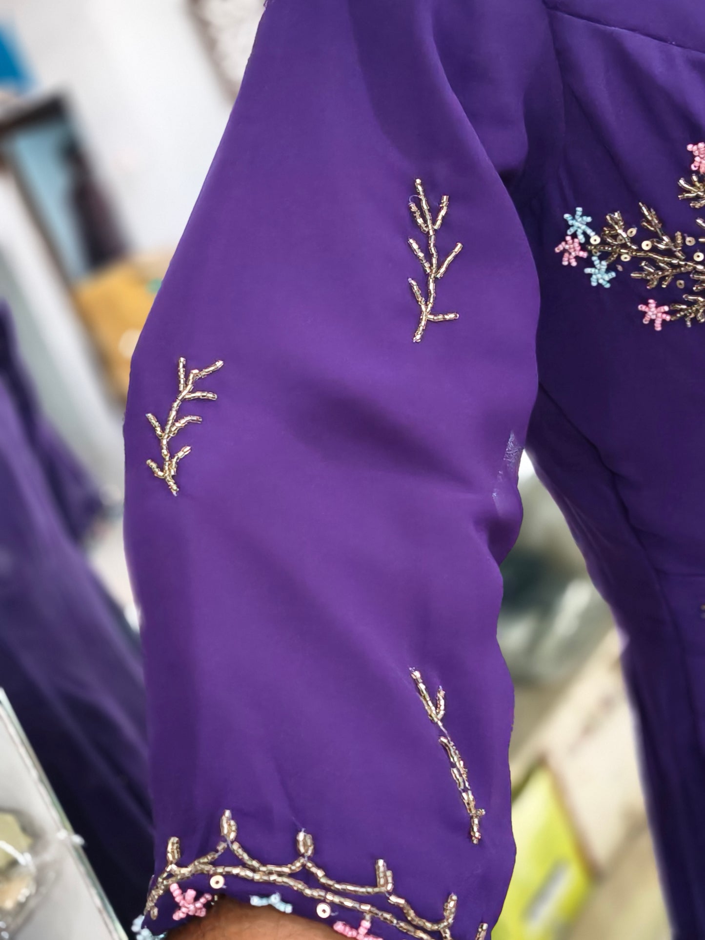 IN6 Indo western purple frock