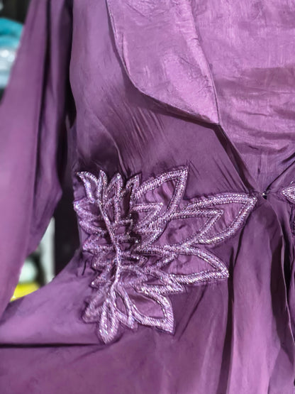 IN 15 3pice Cord Set With Jacket Model Purple colour