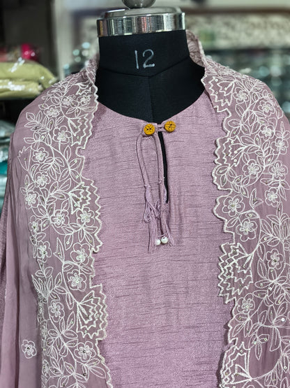 IN 14 Indo-western Cord Set Jacket Style Light Pink