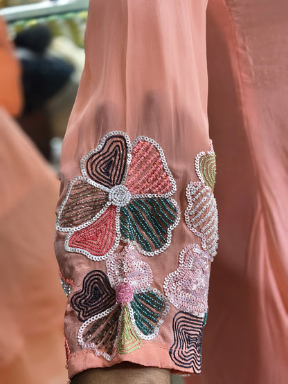 IN11 Chinon Silk Light Peach Cord Set
