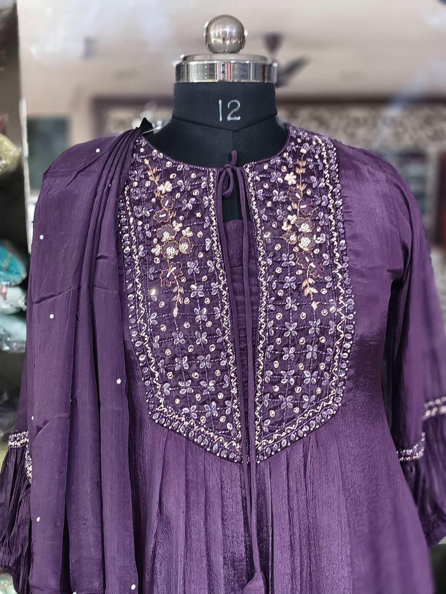 IN 8 Indo-western Dark Purple Plazo Dress