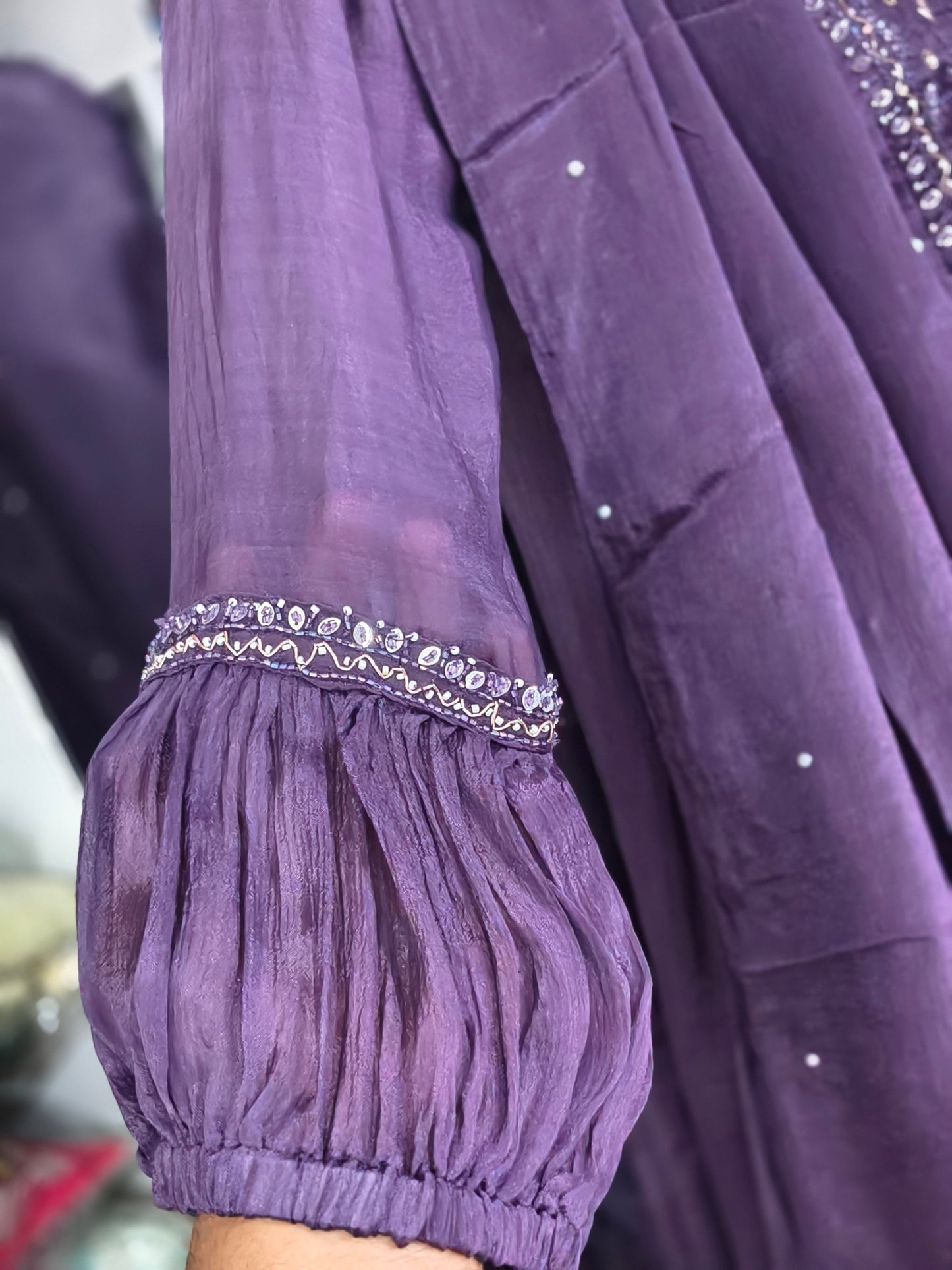 IN 8 Indo-western Dark Purple Plazo Dress