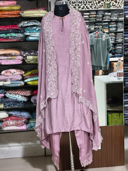 IN 14 Indo-western Cord Set Jacket Style Light Pink