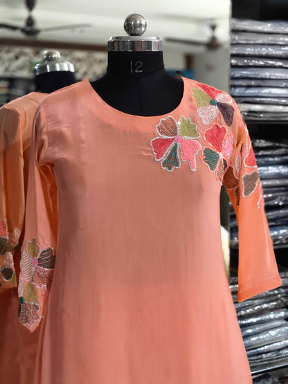 IN11 Chinon Silk Light Peach Cord Set