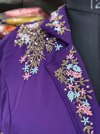 IN6 Indo western purple frock