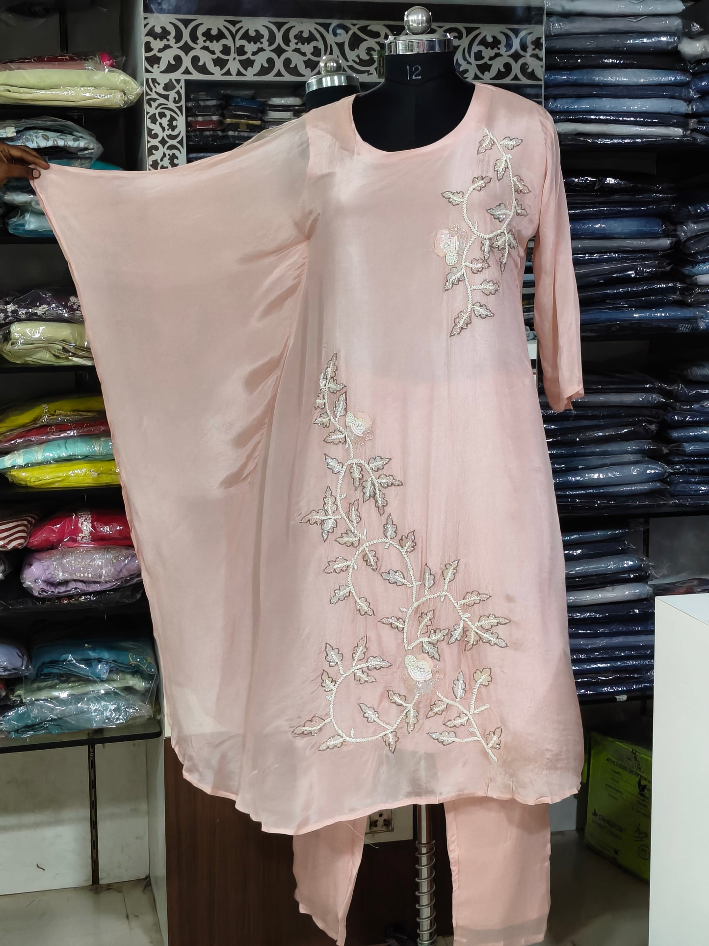 IN9 Baby Pink Indo-western Cord Set