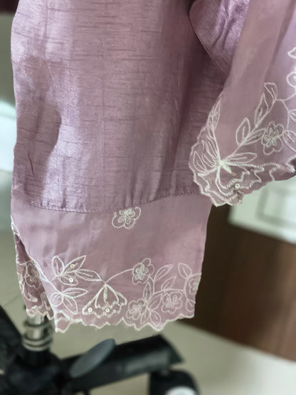 IN 14 Indo-western Cord Set Jacket Style Light Pink