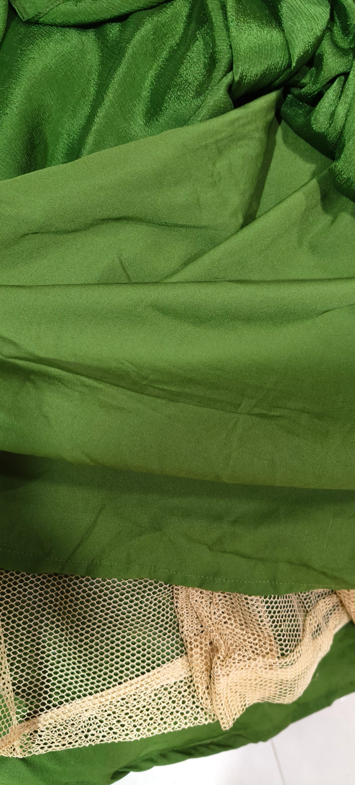 IN4 CHINON SILK MEHNDI GREEN DRESS WITH DUPATTA