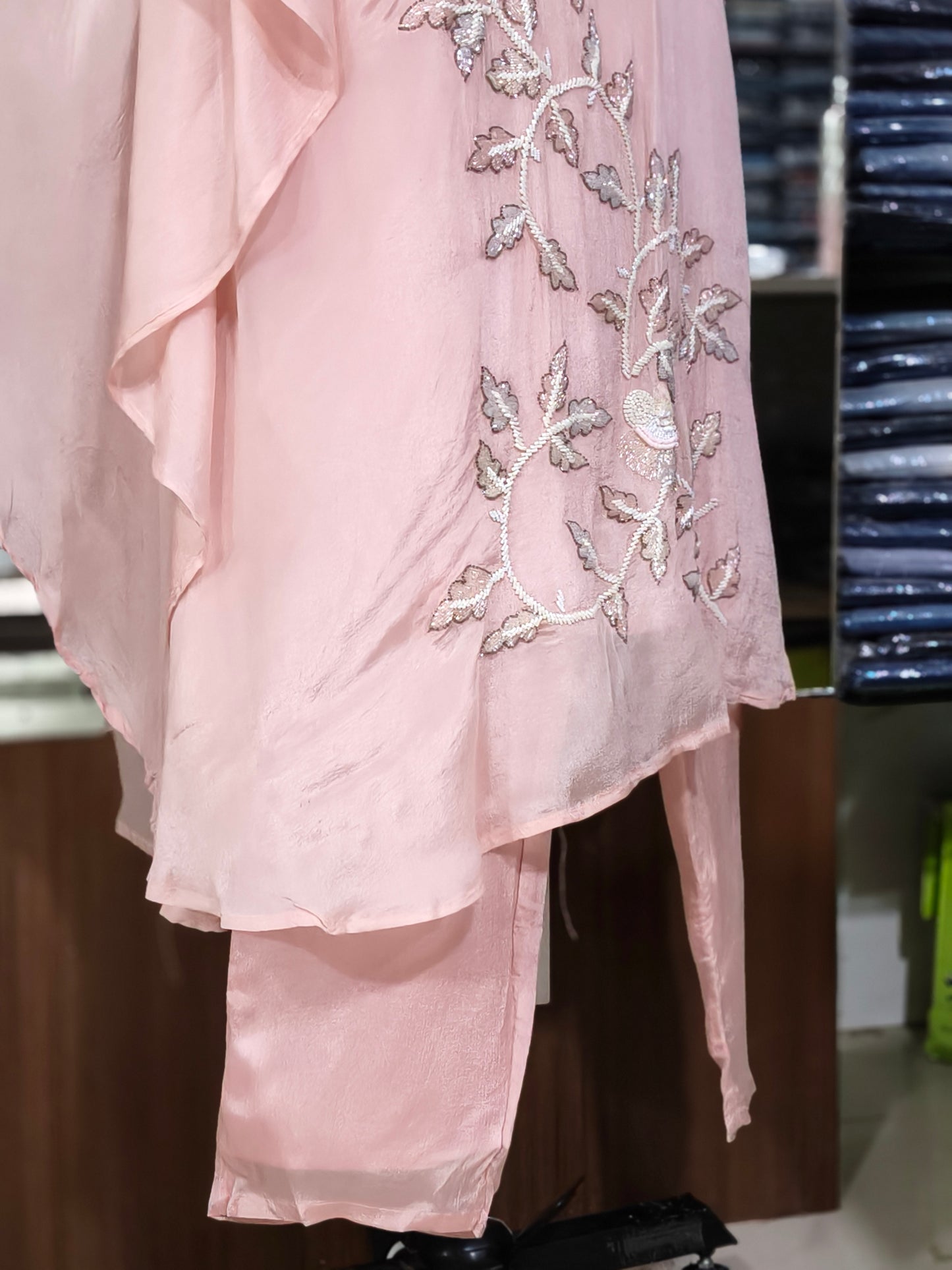 IN9 Baby Pink Indo-western Cord Set